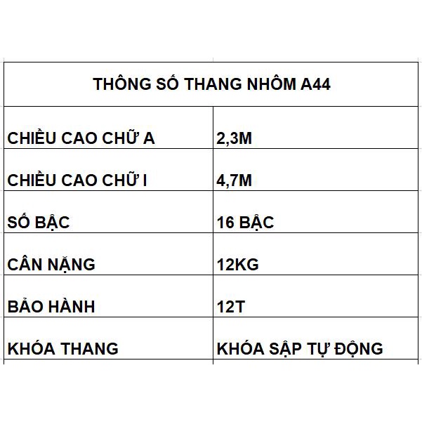 Thang nhôm gấp 4, khóa sập tự động, NIKITA A44/T44