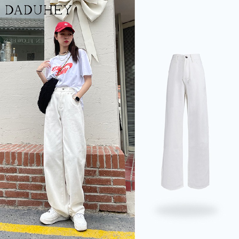 Quần jeans DaDuHey thời trang nữ ống rộng lưng cao 6 màu lựa chọn thời trang