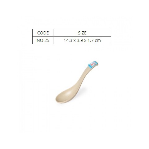 5 Muỗng Nhựa Melmaine Nhám Màu Nâu