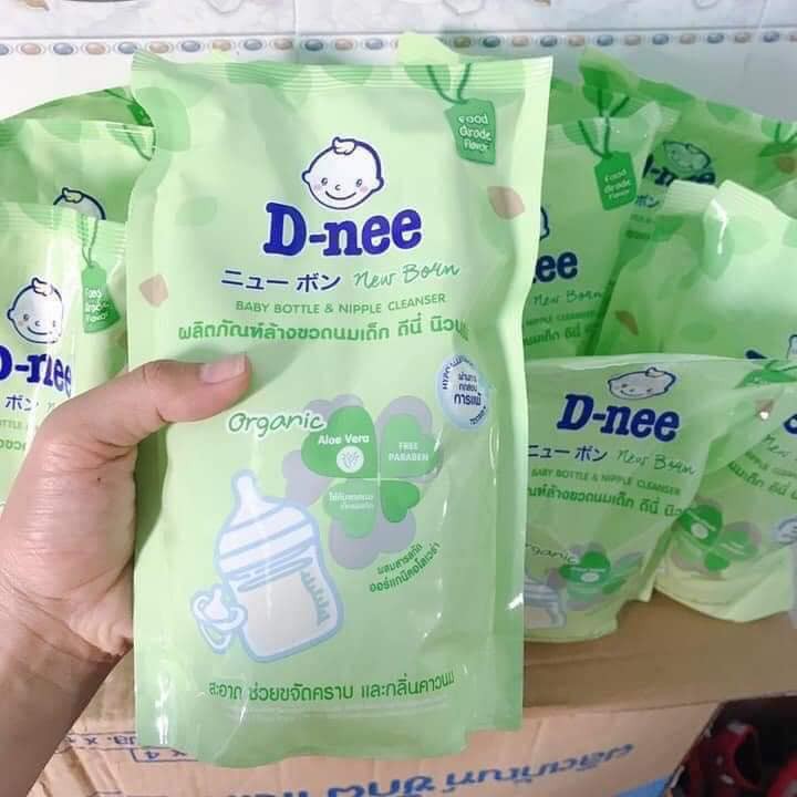 Túi nước rửa bình sữa và rau củ Dnee 600ml mẫu mới