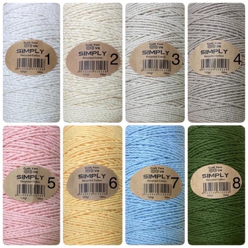 Sợi Simply Craft Yarn - Cuộn 150gr - Full bảng màu