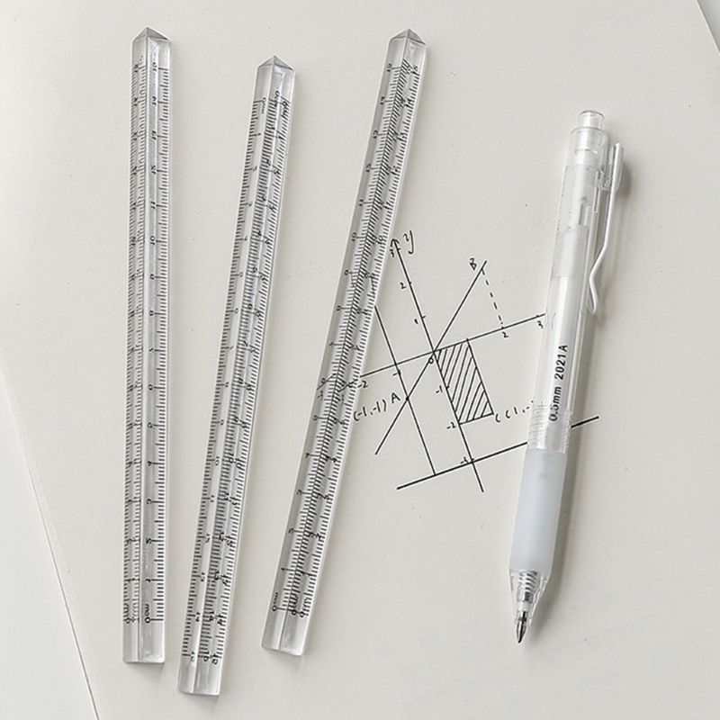 ✿ Thước Thẳng Ba Mặt 0-15cm Bằng Acrylic Trong Suốt Dùng Cho Thiết Kế Kỹ Sư / Thiết Kế Nghệ Thuật