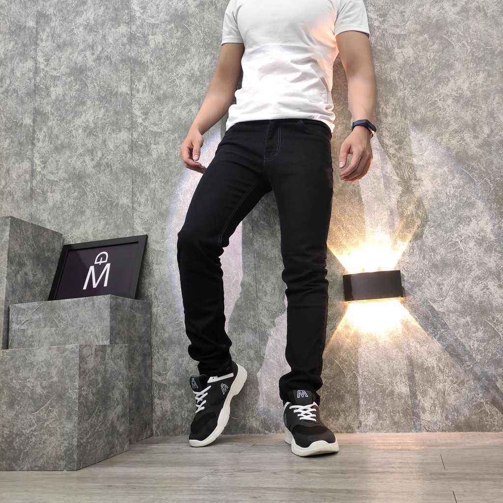 [FREESHIP] Quần jean nam đen trơn vải co giãn bền đẹp TL98 | BigBuy360 - bigbuy360.vn