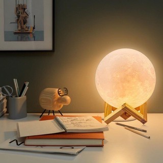 ❥ ❈ Đèn ngủ LED mặt trăng in màu trắng / vàng / 7 màu điều khiển rất ấm áp Trang trí nội thất Sáng tạo