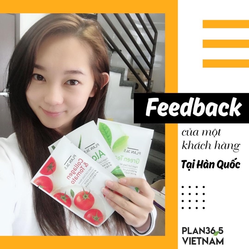 Set 5 mặt nạ mix đủ loại Plan 36.5 Cell Daily Mask Hàn Quốc