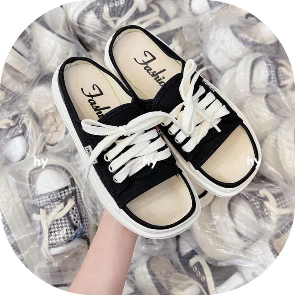 (3 MÀU) Dép sục nữ thời trang phối kẻ Jambear hót trend nữ tính