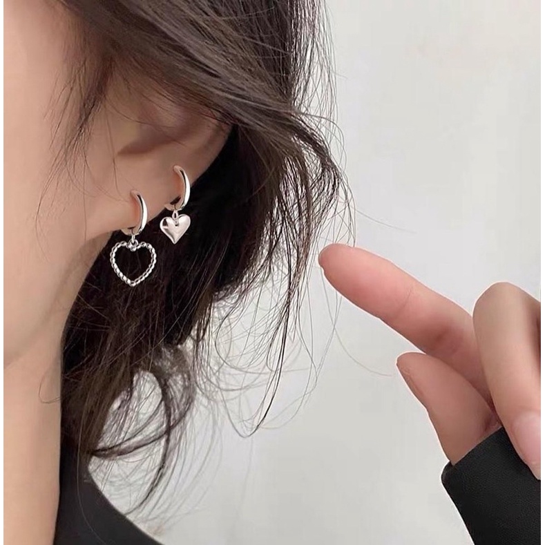(Nhiều mẫu) 1 đôi khoen bông tai trái tim dễ thương