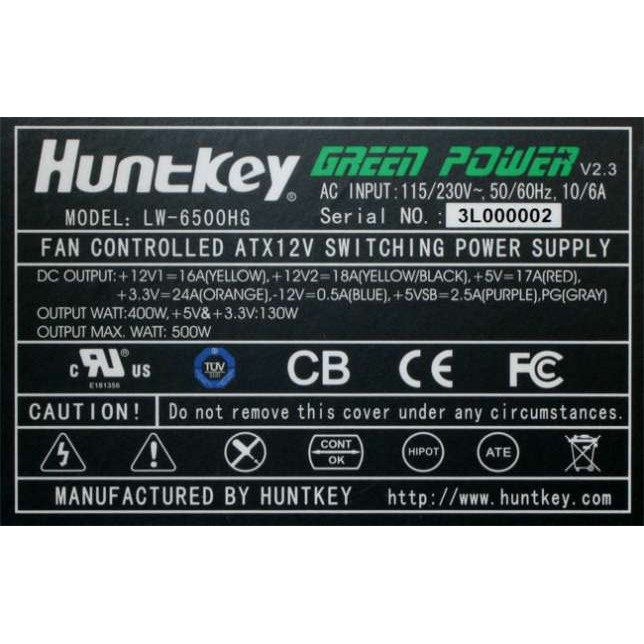 Nguồn máy tính Huntkey 500W LW6500HG cũ