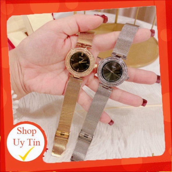 Đồng hồ nữ Dior dây mành mặt tròn hợp kim ko rỉ hợp trend thời trang giới trẻ, bảo hành 12 tháng dong ho nu