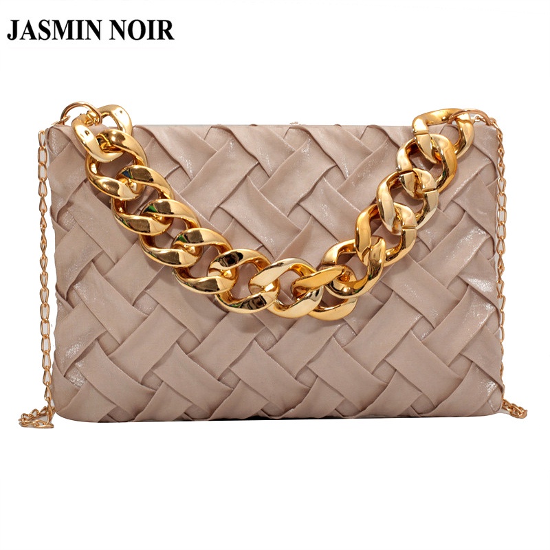 Túi Xách JASMIN NOIR Nữ Đan Dệt Dây Mắc Xích Thời Trang