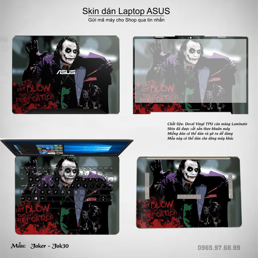 Skin dán Laptop Asus in hình Joker _nhiều mẫu 4 (inbox mã máy cho Shop)