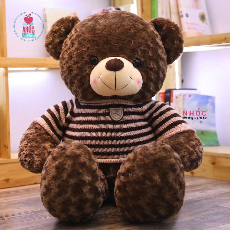 Gấu teddy áo len sọc - Nâu - NHÓC