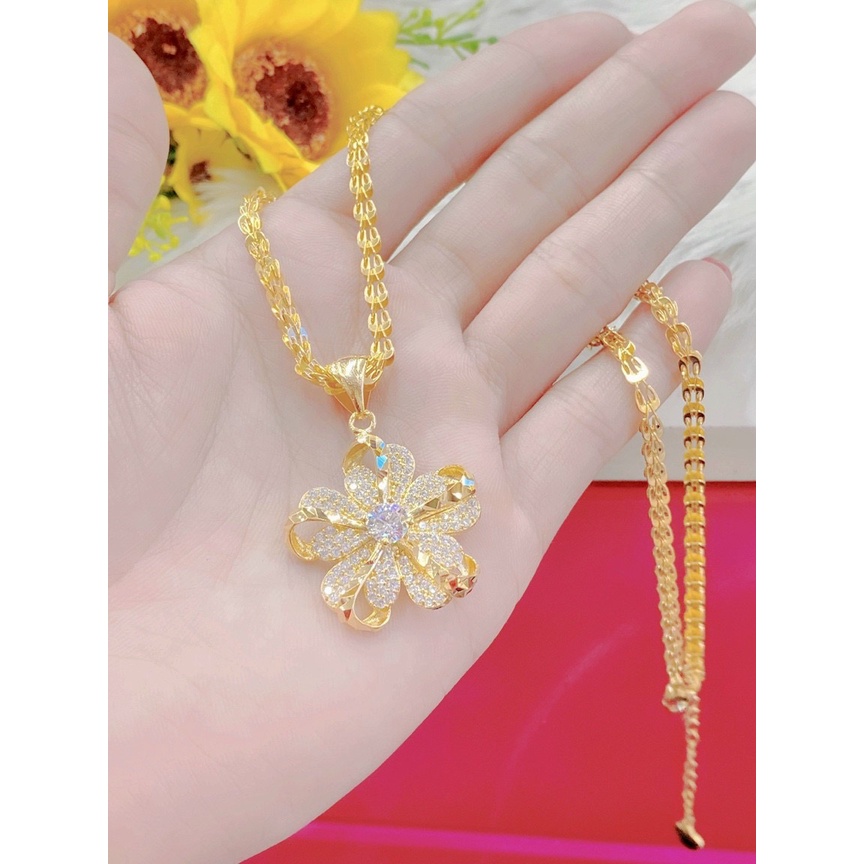 Dây chuyền nữ mạ vàng 18K 4 lớp cao cấp Free & Easy, dây chuyền bạc đẹp bền màu trẻ trung F.D42
