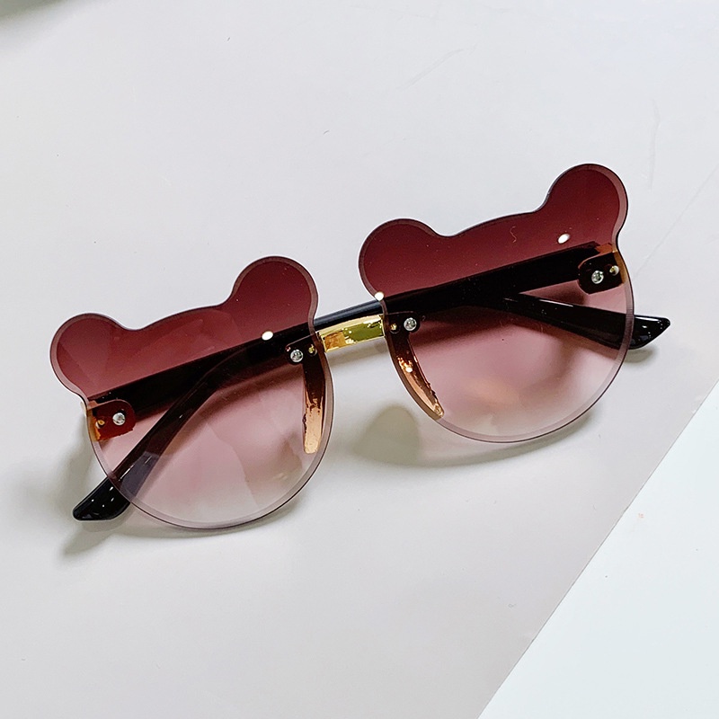 Kính mát gọng tròn màu trơn chống tia UV400 thời trang cho bé