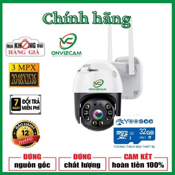 [CÓ MÀU BAN ĐÊM] Camera không dây ONVIZCAM HK30/ 20HS300 app carecam pro quay quét, đàm thoại từ xa, chống nước 3.0MPX