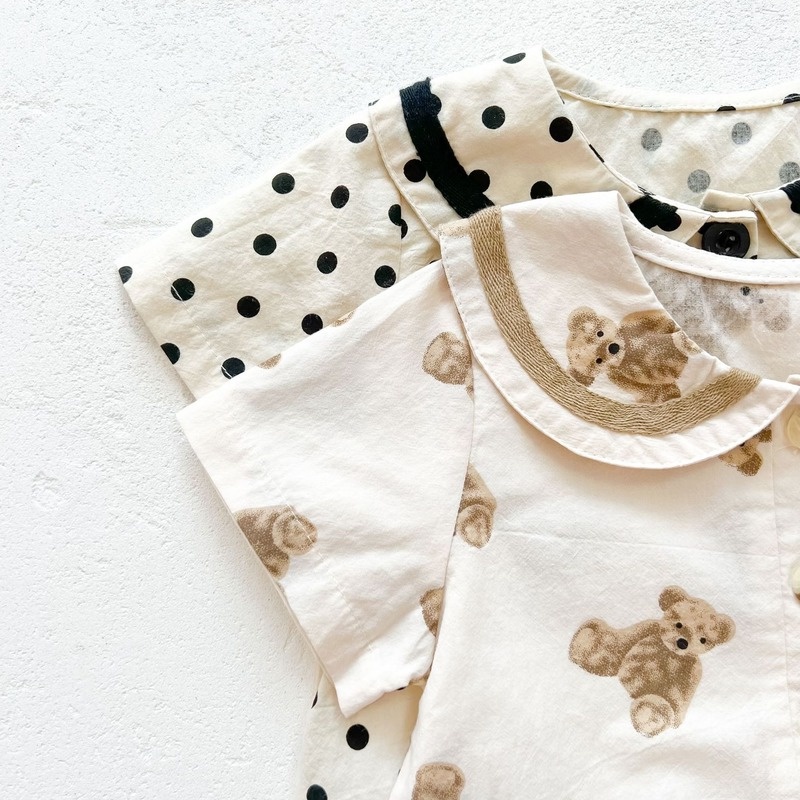 Bộ Áo Liền Quần Ngắn Tay Bằng Vải Cotton In Họa Tiết Dễ Thương Dành Cho Bé Trai Gái Sơ Sinh