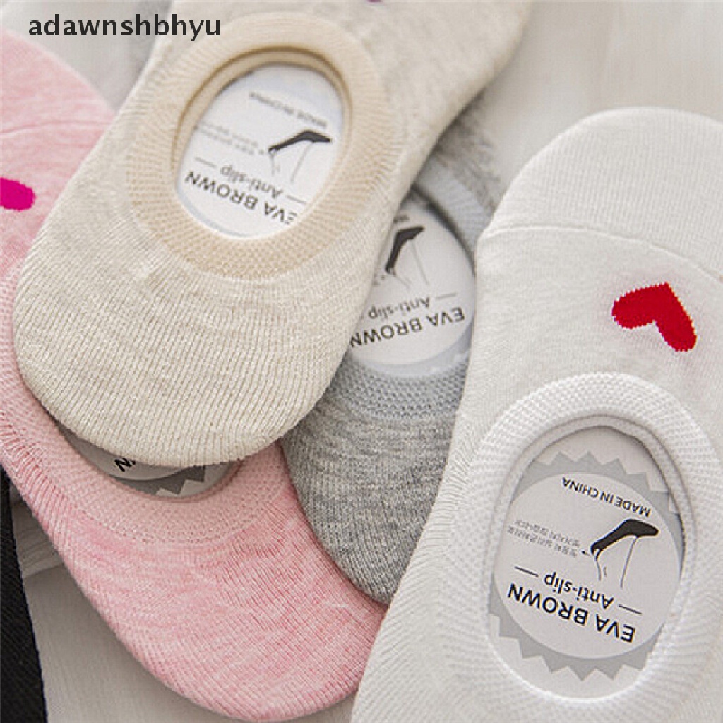 Vớ Cotton Cổ Thuyền Họa Tiết Trái Tim Thời Trang Mùa Hè Cho Nữ