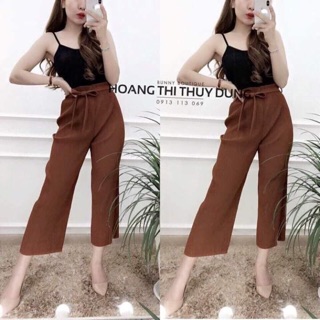 Quần xếp ly ống rộng nơ