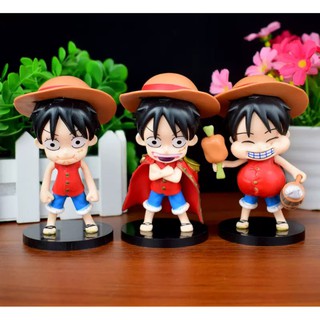 Set 03 Mô Hình Nhân Vật Monkey Luffy Chibi Dễ Thương - 12cm