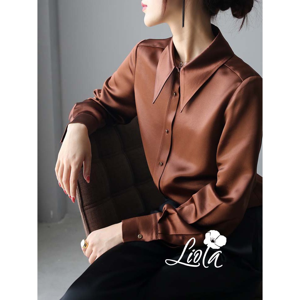 [Mã FAMARAL1 giảm 10K đơn 50K] Áo sơ mi lụa - Áo SOMI lụa Satin dài tay cá tính