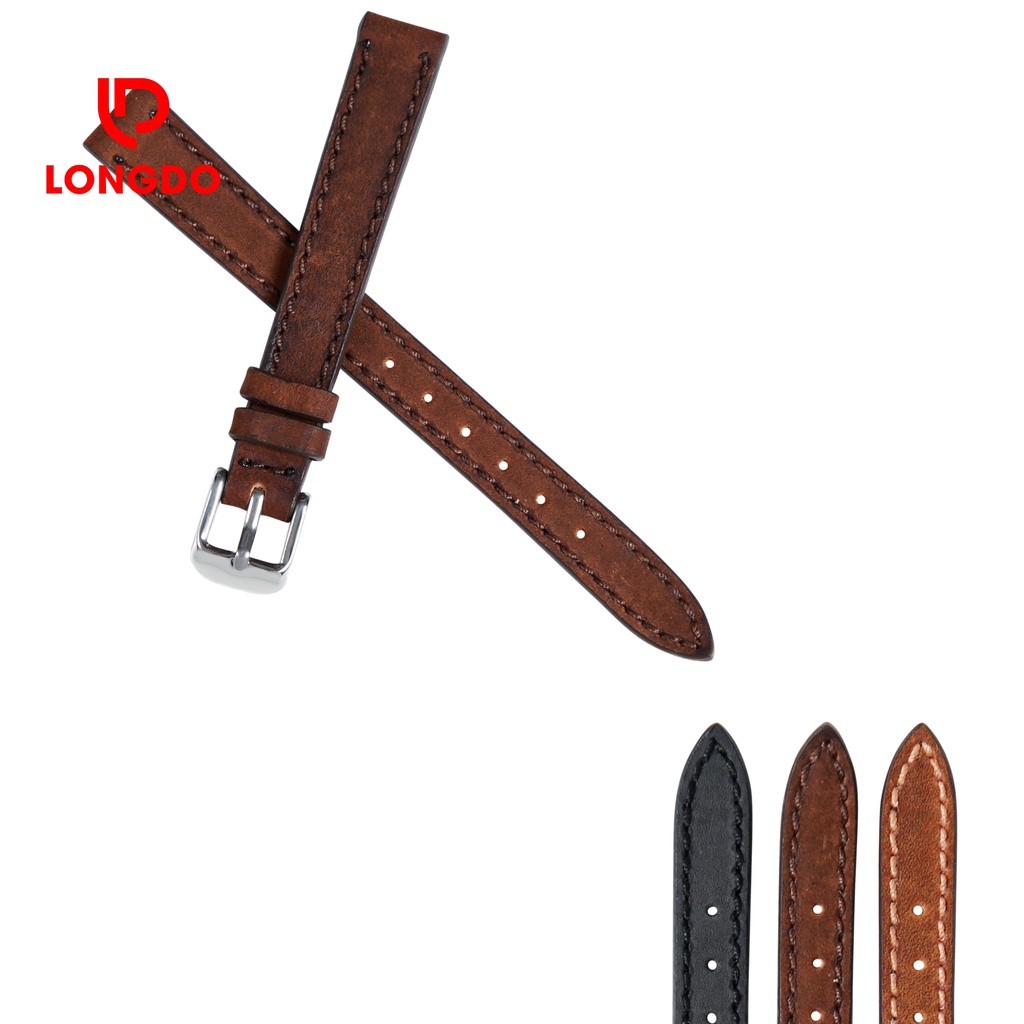 Dây đồng hồ nữ da bò sáp - Đủ size 12/14/16/18/20/22/24 - Thương hiệu uy tín Longdo Leather - DDH-SAP