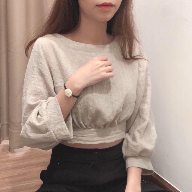 ÁO CROPTOP CỘT NƠ LƯNG (KÈM HÌNH THẬT)