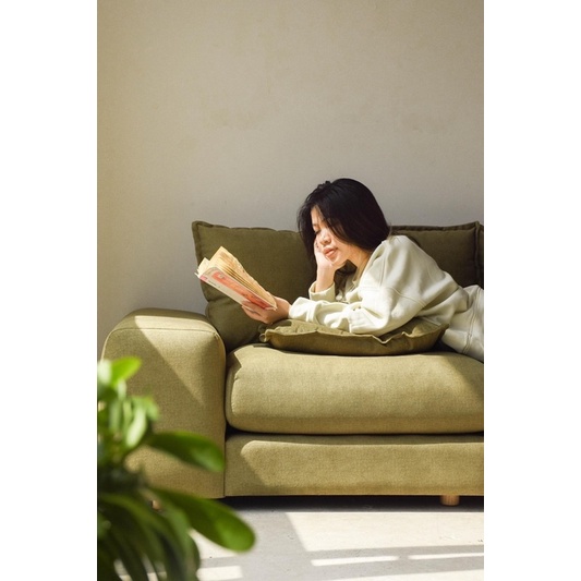 Sofa băng vải nỉ màu xanh lá, Ghế sofa chung cư nhiều màu Vải nhập INDO