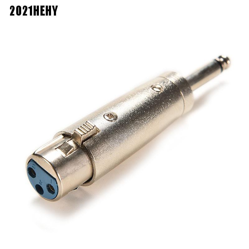 [2021HE] 3P XLR Female Jack to 1/4" 6.35mm Male Plug Stereo Microphone Adapter Silver #HY