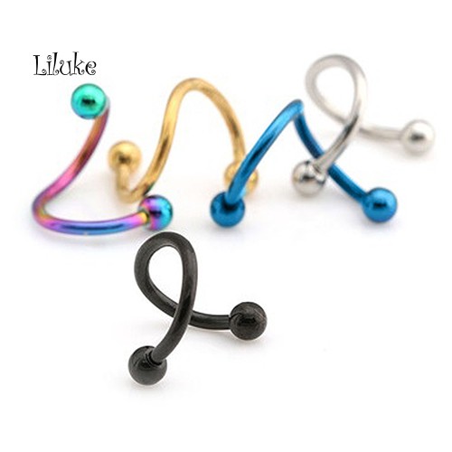 Bộ 2 Khuyên Mũi Xoắn Ốc Bằng Thép Không Gỉ Cá Tính