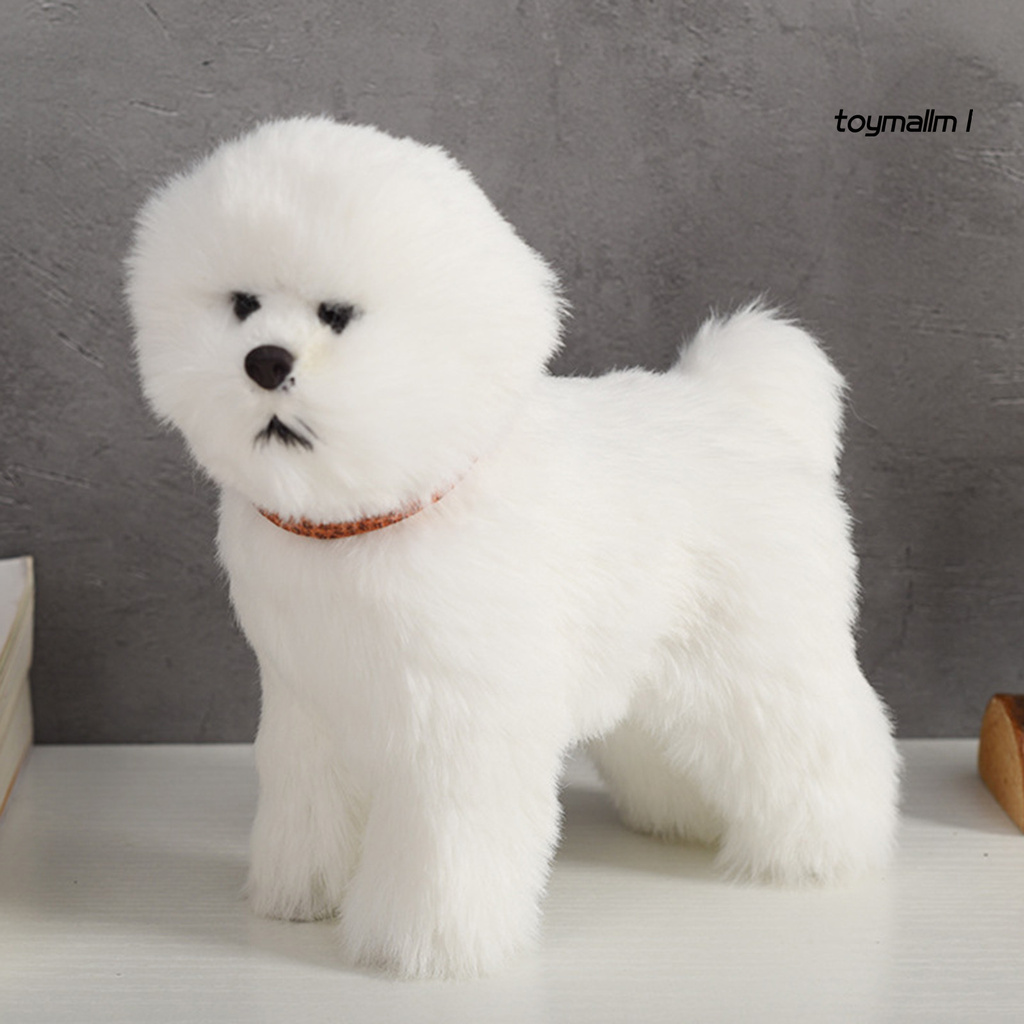 toymall Bichon Frise Puppy Stuffed Cute Simulation Teddy Dog Plush Birthday Gift Decor