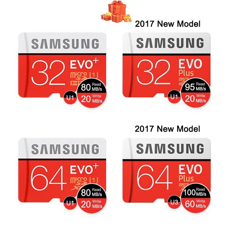 SAMSUNG Thẻ Nhớ Micro SDHC SDXC Grade EVO + Class 10 C10 UHS TF Dung Lượng 32GB 64GB 128GB 256GB 512GB