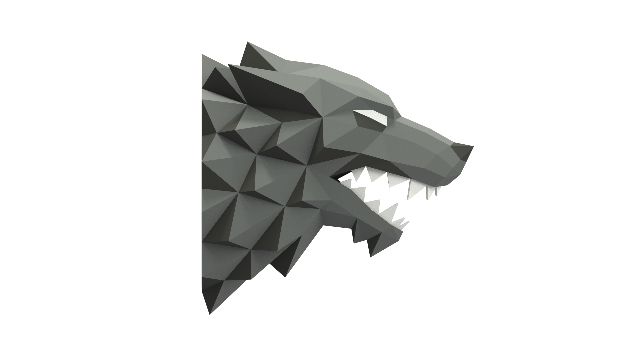 Mô hình giấy đầu sói treo tường Stark Direwolf Sigil Game of Thrones]