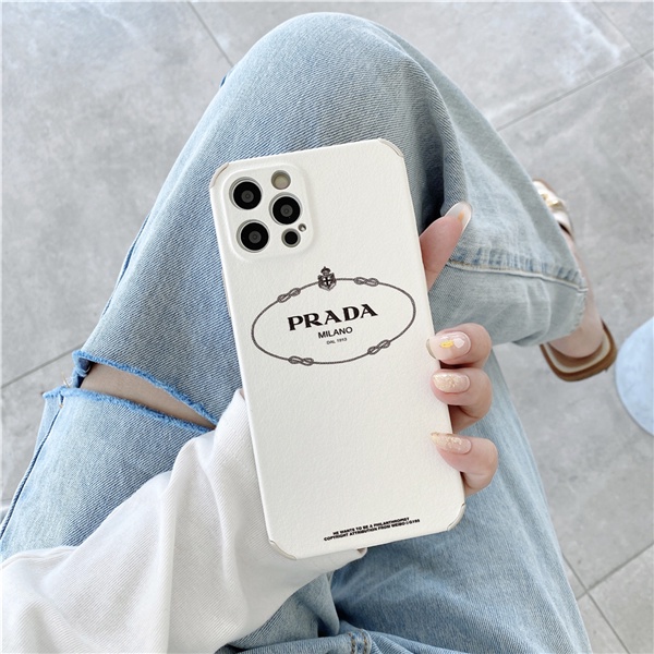 PRADA Prada Ốp lưng bọc da sần cho điện thoại iPhone 12 pro max 11 8 x