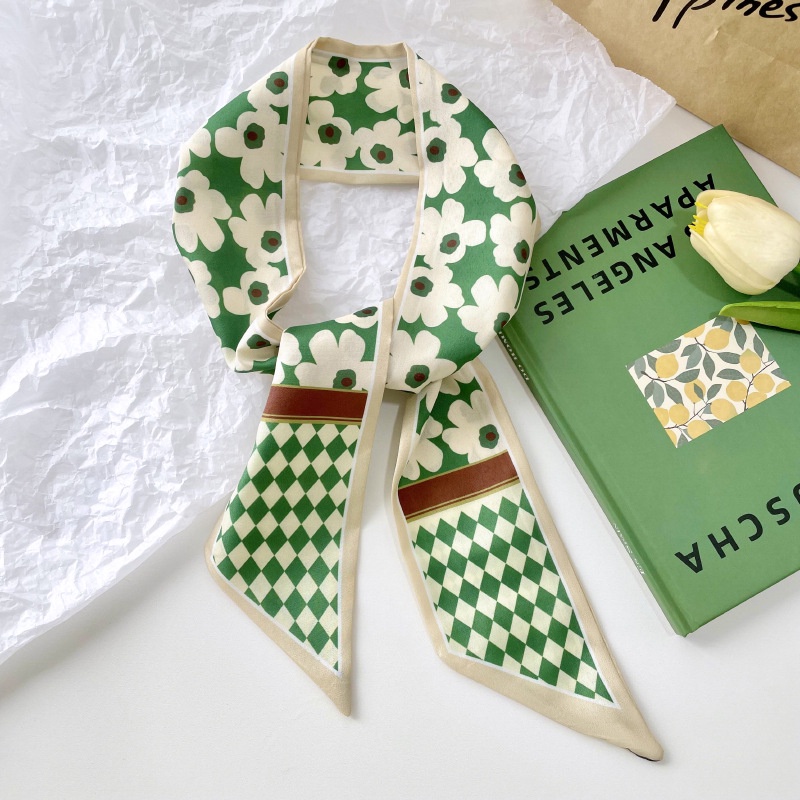 Khăn Choàng Lụa Satin Thắt Nơ / Túi Xách Trang Trí Thời Trang Hàn Quốc