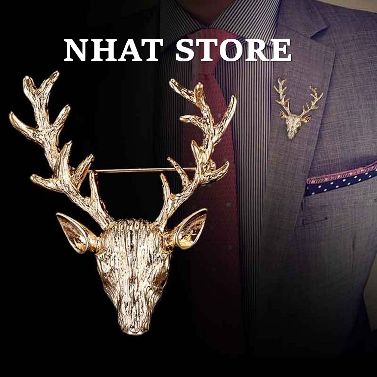 Cài áo vest thời trang nam nữ hình đầu hươu được thiết kế đơn giản tôn lên vẻ đẹp của bạn trong mắt đối phương