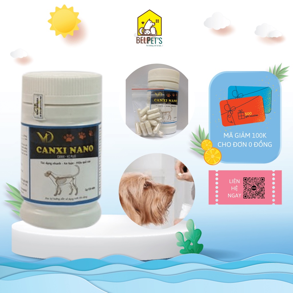 Canxi Nano Cho Chó Mèo Giúp Bổ Sung Canxi Vitamin Cho Chó Mang Thai Và Sau Phẫu Thuật Giúp Xương Chắc Khỏe 150 Viên