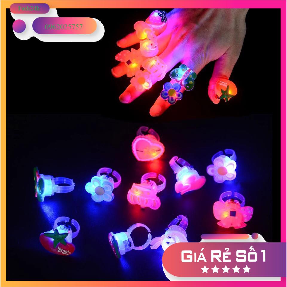 Đồ chơi trẻ em - Đô chơi vui nhộn - Hộp 50 chiếc nhẫn phát sáng trẻ em, hoạt hình ngộ ngĩnh, sinh nhật, sự kiện.