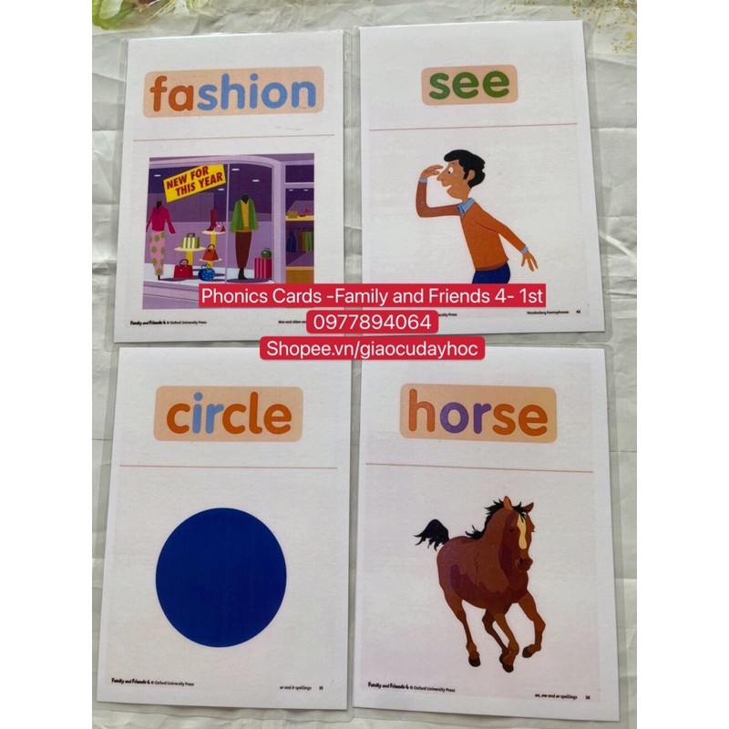 Thẻ Phonics Family and Friends 4-1st ( ép plastic bền đẹp )