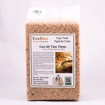 Gạo lứt tám thơm Anfood túi 1kg ăn kiêng, giảm cân.