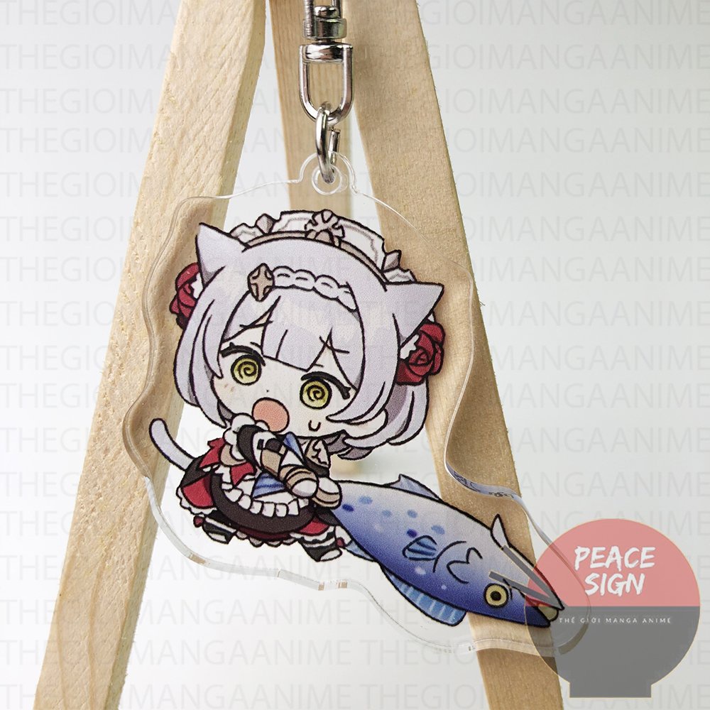 ( Mica trong acrylic ) Móc khóa xinh xắn Genshin Impact ver CÁ anime chibi