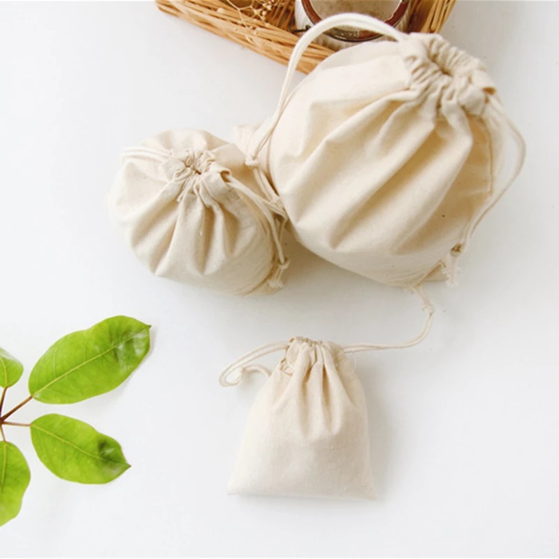 Túi dây rút cotton lanh đựng quần áo / mỹ phẩm / đồ lặt vặt tiện lợi