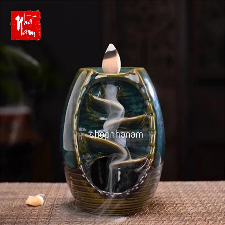 Thác khói trầm hương men ngọc thác suối chảy ngược tặng 3 nụ trầm