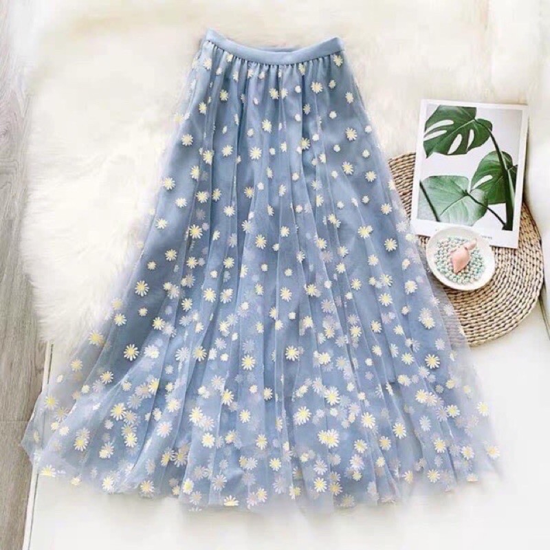 Chân váy hoa cúc nhí - Shop còn màu tím