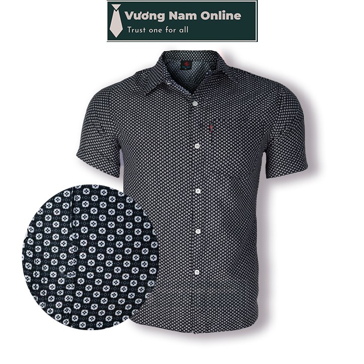 Áo sơ mi nam form rộng trung niên ngắn tay họa tiết vải cotton VN14E | BigBuy360 - bigbuy360.vn