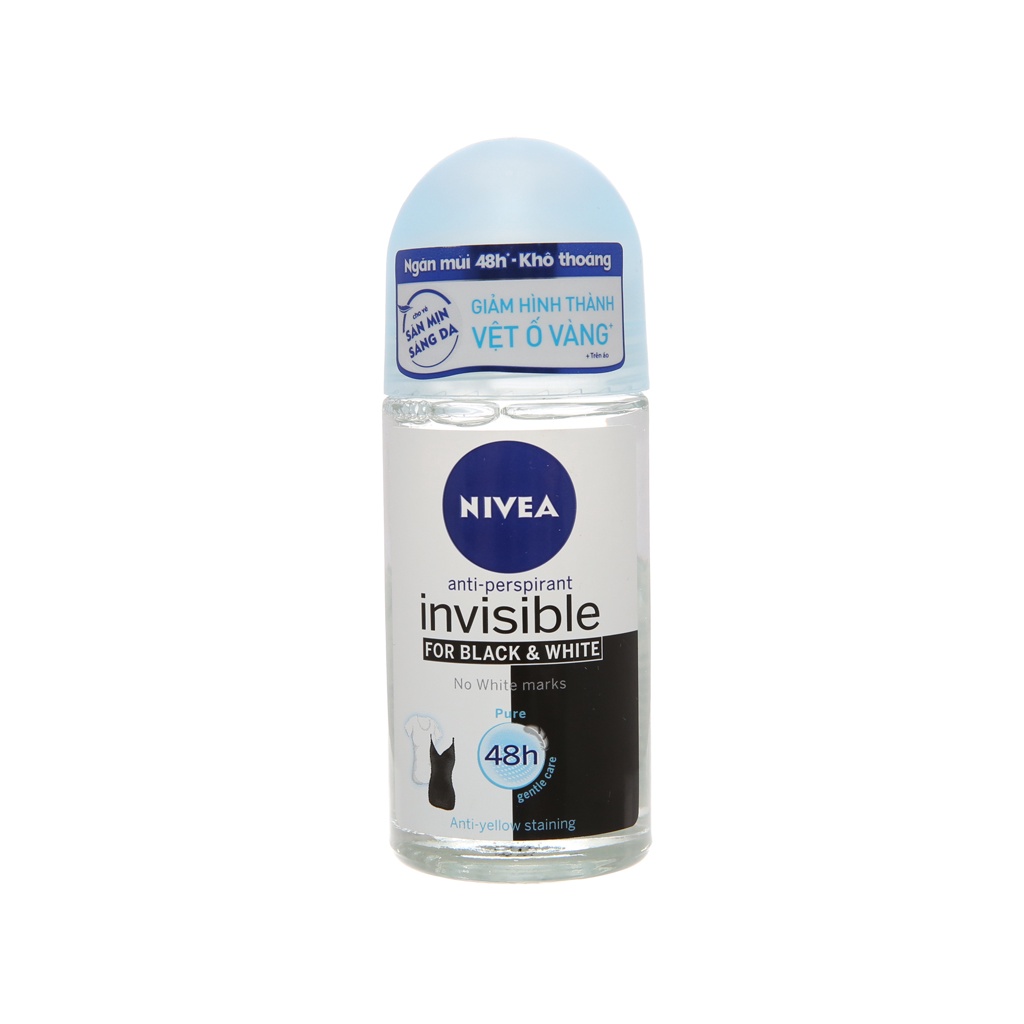 Lăn ngăn mùi Nivea cho nữ Black & White ngăn vệt ố vàng 50ml