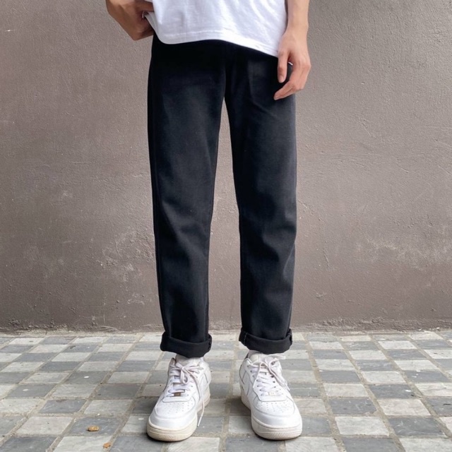 Quần jean nam baggy đen cạp cao BIGSIZE chất bò cao cấp có size lớn cho người béo đến 110kg