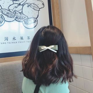 Kẹp tóc nơ ngang nhỏ phối trắng