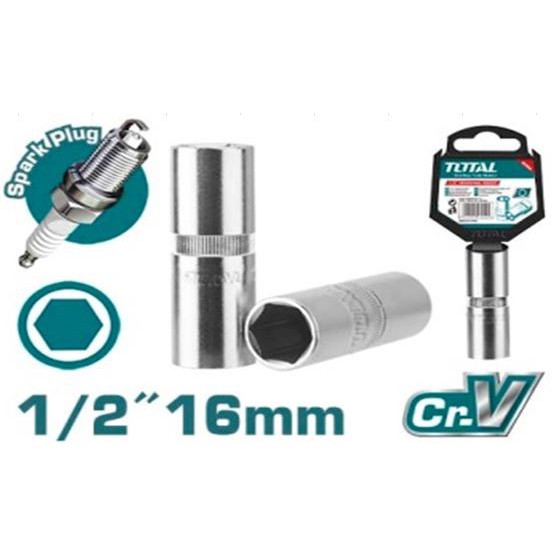 16mm Đầu tuýp lục giác mở bugi xe máy 1/2&quot; Total THSPS12166