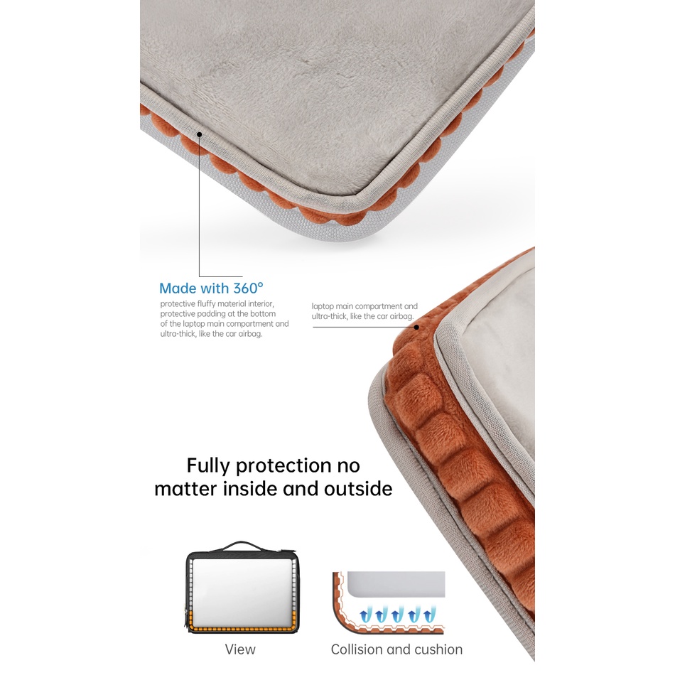 Bao đựng máy tính xách tay WiWU Ora cho Macbook Air 13,6 M2 2022 Vỏ đựng máy tính xách tay chống nước chống sốc cho Macbook Pro 13 M1 M2 Túi máy tính xách tay nhiều túi cho Macbook Pro Air 16 inch
