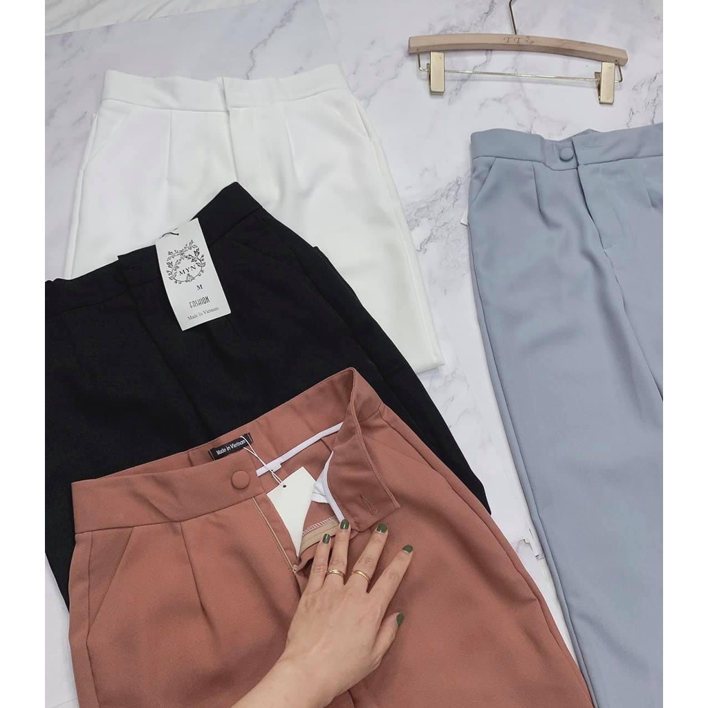 Quần Tây Âu Baggy Cúc Bọc Vải MerCy | Hàng Đẹp| Chất Vitex . Cạp Cao